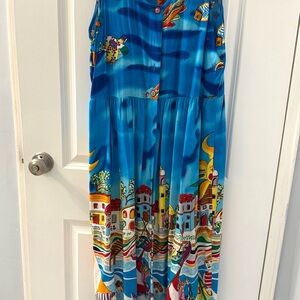 Carole Little Blue Maxi Summer Beach Dress